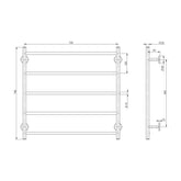 Phoenix Radii Towel Ladder 750 x 740mm Round Plate - Chrome